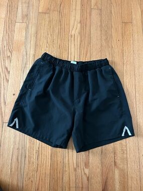 Men's Black Athletic Shorts with Reflective Accents